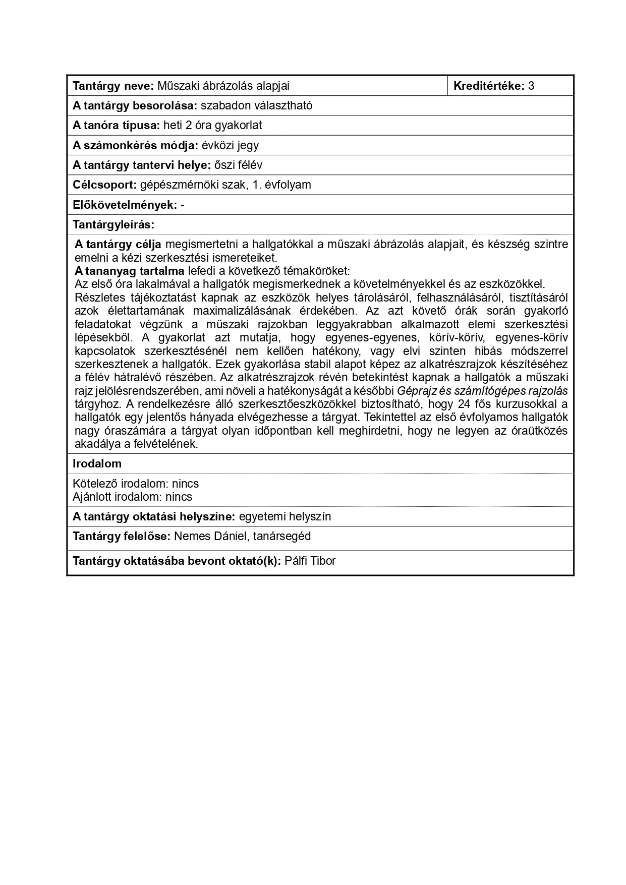 Műszaki &aacute;br&aacute;zol&aacute;s alapjai