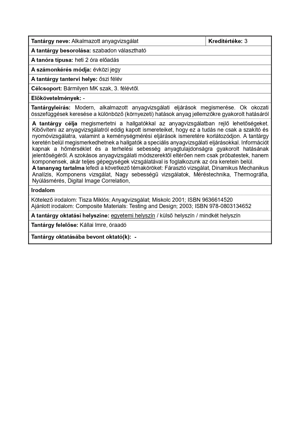 Alkalmazott anyagvizsg&aacute;lat